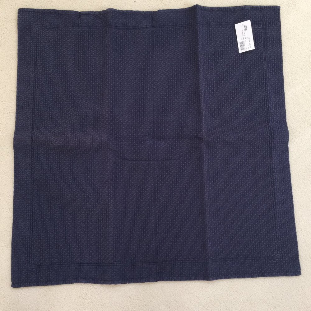 FRETTE EURO Decorative Pillowcase Velia Blue Navy 26"x26" Thick 100% Cotton New